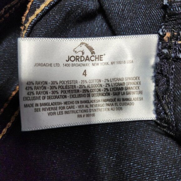 JORDACHE Skinny Jeans 4 (27 x 29) Blue Dark Wash Stretch Mid Rise Rayon - Picture 6 of 9